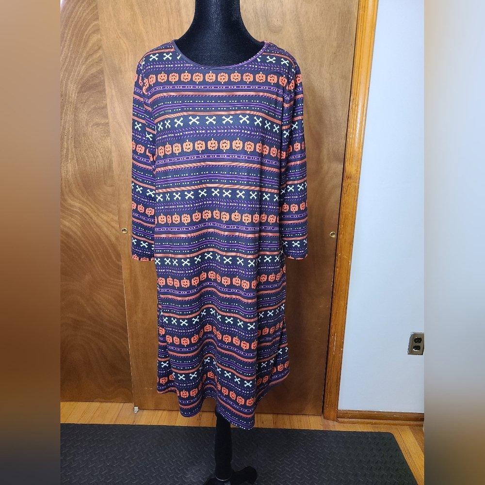 Colorful Long Sleeve Women's Dress